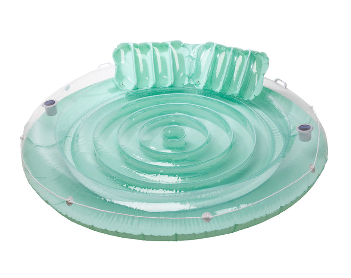 The Oasis is one of the best lounge floats for adults on the market. It features an inflatable pillow, convenient drink holders, hand-hold handles, and a rope for easy maneuvering